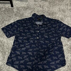 Dockers Dark Blue Leaf Pattern Shirt